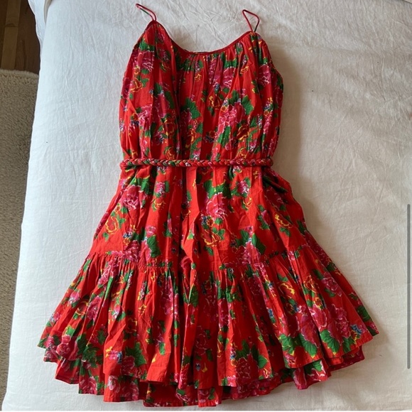 RHODE Nala Mini Dress red floral small - Picture 5 of 9